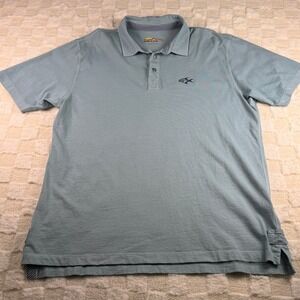 Orvis Polo Shirt Mens Size L Blue Fish Logo Short Sleeve Casual‎ Golf